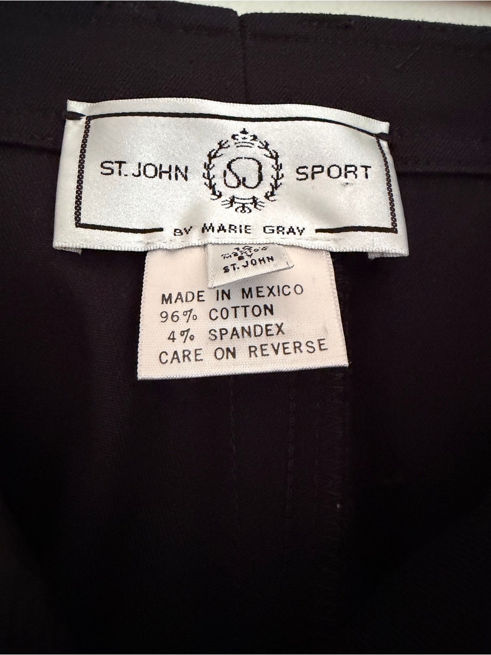 St. John Sport by Marie Gray Women's Black Cotton Wide Leg Pants Size 10 - Picture 7 of 7